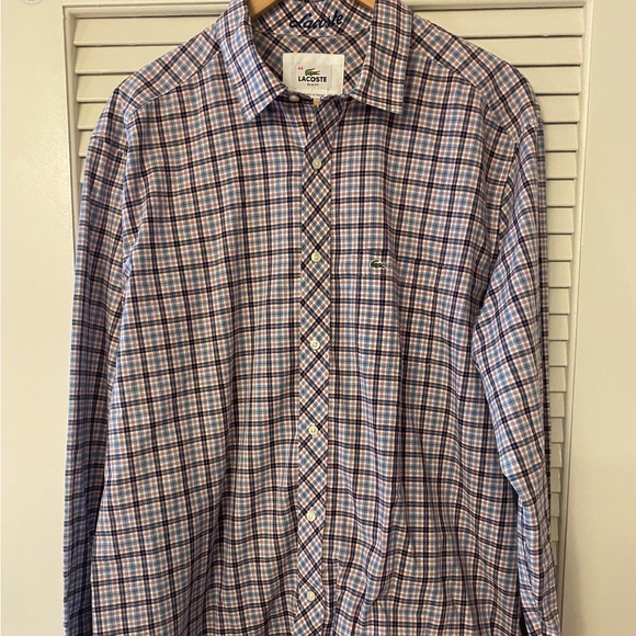 MENS LACOSTE LONG SLEEVE BUTTON DOWN SHIRT SZ 44 LARGE - Picture 1 of 4